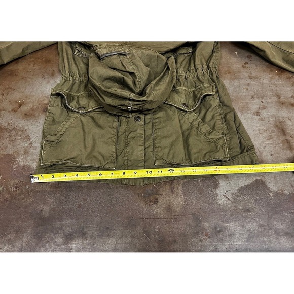 VINCE Military Green Womens Full Zip Hooded Jacket Utility Chore Barn Sz XS - Picture 16 of 16